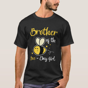 Camiseta Irmão Da Festa de aniversário Da Bee Day Girl