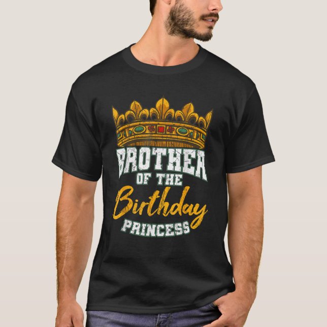 Camiseta Irmão Da Festa De Aniversário Da Princesa De Anive (Frente)