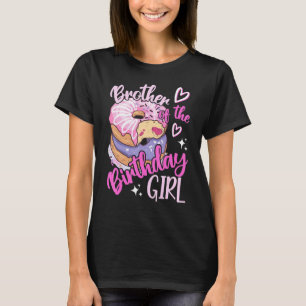 Camiseta Irmão Da Festa de aniversário De Rosquinhas Das Ra
