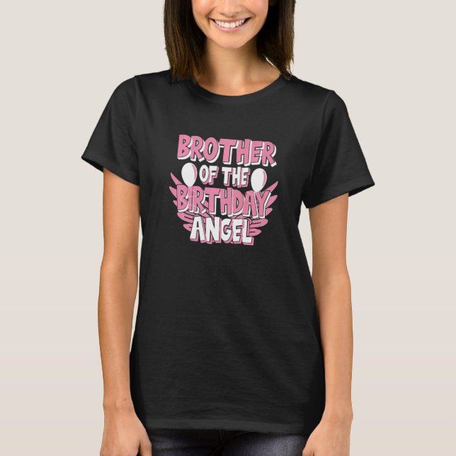 Camiseta Irmão Da Festa De Anjo De Aniversário (Frente)