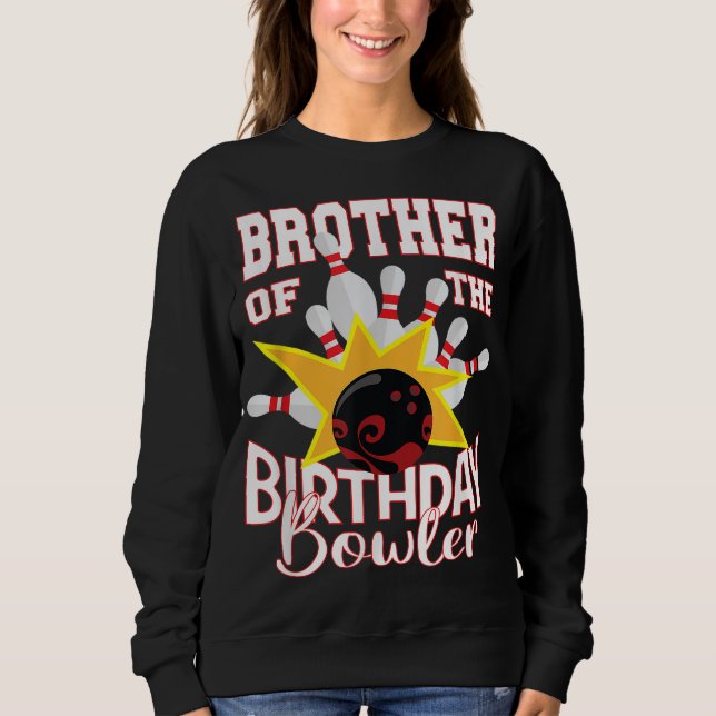Camiseta Irmão Da Festa De Boliches De Birthday Bowler (Frente)