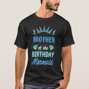 Camiseta Irmão Da Festa De Sereia De Aniversário Celebra