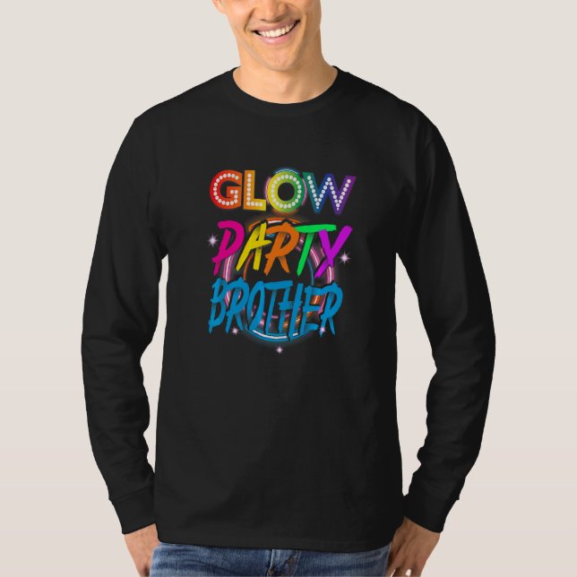 Camiseta Irmão da Festa Glow Efeito de Tinta Salpicada Par (Frente)