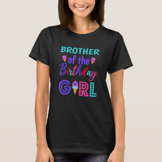 Camiseta Irmão Da Garota De Aniversário Bro Sorvete First B