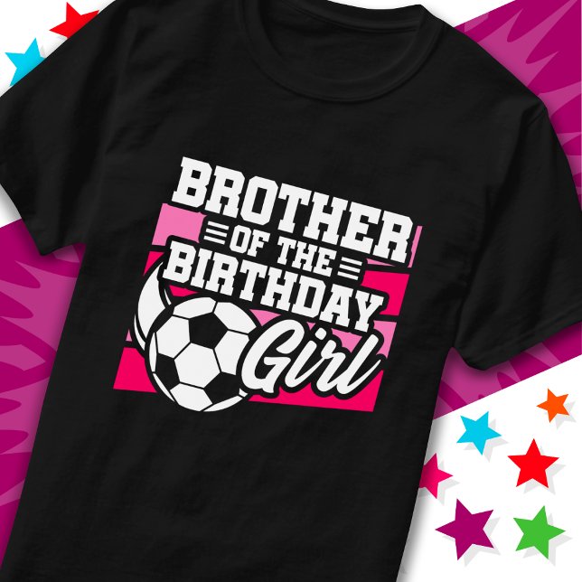 Camiseta Irmão da garota de aniversário do futebol (Criador carregado)