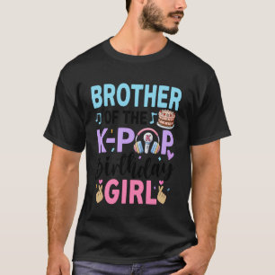 Camiseta Irmão da Garota de Aniversário do K-Pop Aniversári
