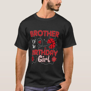 Camiseta Irmão Da Garota De Aniversário Ladybug Sweet Ladyb