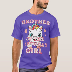 Camiseta Irmão Da Garota De Aniversário Para Meninos Que Se