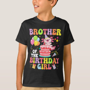 Camiseta Irmão Da Menina Axolote Aniversariante Festa em Fa