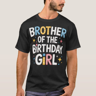 Camiseta Irmão Da Menina Do Aniversário Rosa Festa Familiar