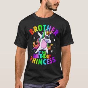Camiseta Irmão da Princesa de Aniversário Dabbing Unicorn P