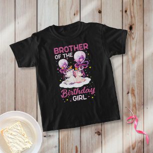 Camiseta Irmão da Princesa Princesa de Aniversário Unicórn