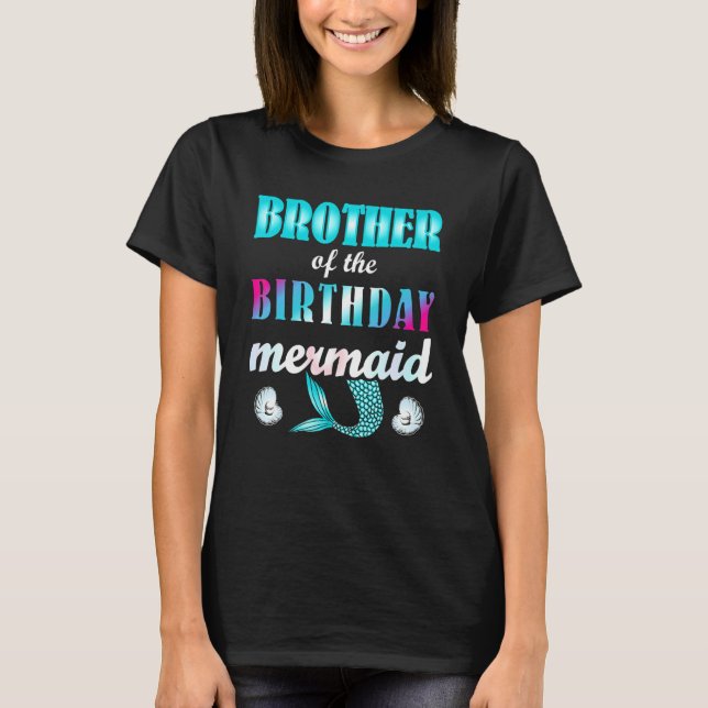 Camiseta Irmão Da Sereia De Aniversário Meninos Figurinos (Frente)