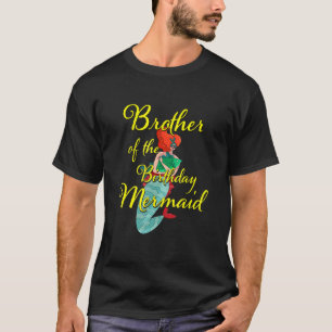 Camiseta Irmão da Sereia de Aniversário Rapariga de Dia de