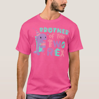 Camiseta Irmão Das Duas Mães Da Família Rex Birthday Dinosa
