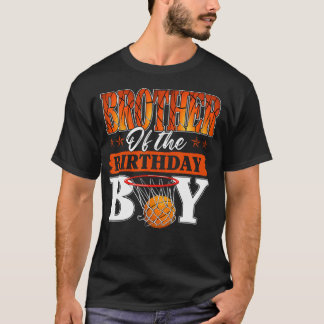 Camiseta Irmão de Basquete do Menino do Aniversário Família