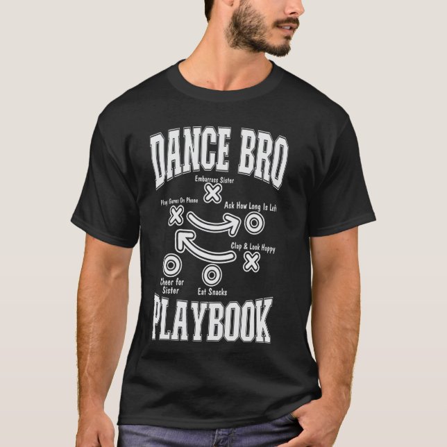 Camiseta Irmão de Dança Playbook Comp Engraçado Dançando Or (Frente)
