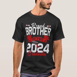 Camiseta Irmão De Dois Formandos Cl 2024 Graduação De Gêmeo