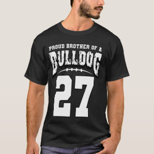 Camiseta Irmão De Futebol Do Jogador 27, Um Bulldog Orador