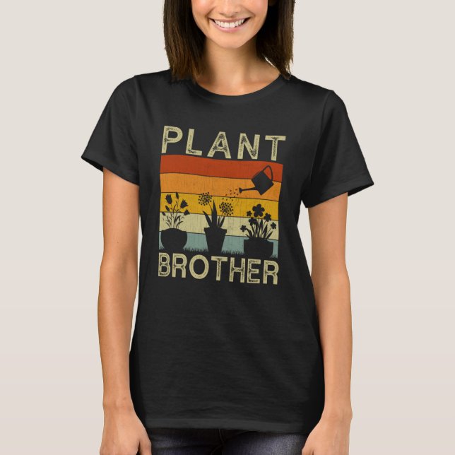 Camiseta Irmão de jardinagem de plantas e jardineiros (Frente)