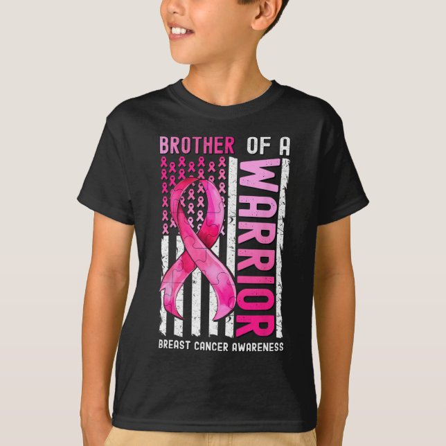 Camiseta Irmão De Um Cancer De Mama Guerreiro, U.A Flag Awa (Frente)