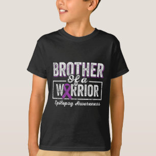 Camiseta Irmão De Um Guerreiro Epilepsia Irmão Roxo Ribbo