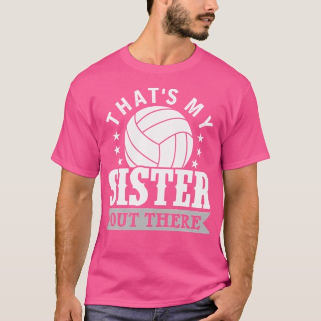 Camiseta Irmão De Voleibol Que É Meu Irmã Irmã De Voleibol (Frente)