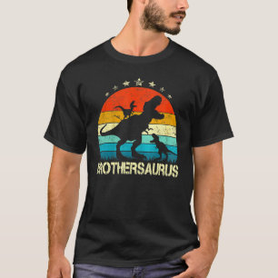 Camiseta Irmão Dinosaur Brothersaurus 2 Dois Crianças Chris