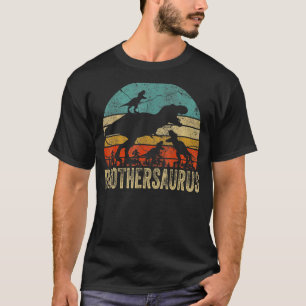 Camiseta Irmão Dinosaur Brothersaurus 3 Dois Crianças Chris
