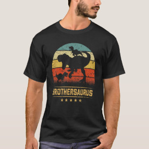 Camiseta Irmão Dinossaur Rex Brothersaurus 2 filhos Família