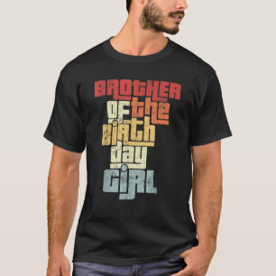 Camiseta Irmão do aniversário Garota vintage combinando fam