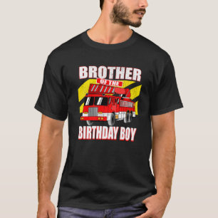 Camiseta Irmão do Aniversário Garoto Nirthday Fire Truck