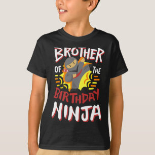 Camiseta Irmão Do Aniversário Ninja Karate Kids Bday Par