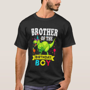 Camiseta Irmão Do Aniversário Rex Rawr Dinosaur Birt
