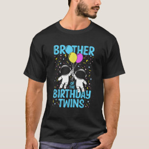 Camiseta Irmão do Astronauta das Gêmeas de Aniversário