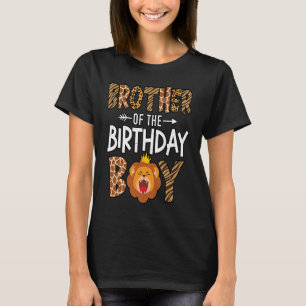 Camiseta Irmão do Bairthday Boy Lion Animal King Boy