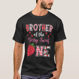 Camiseta Irmão Do Berry Sweet One Strawberry Birthday