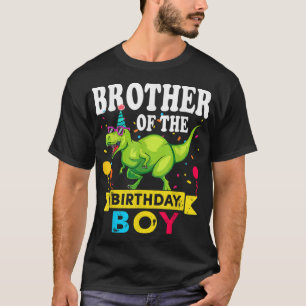 Camiseta Irmão do Birthday Boy T-Rex RAWR Dinosaur Bi