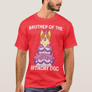 Camiseta Irmão do Cachorro de Aniversário Cachorro de Corgi