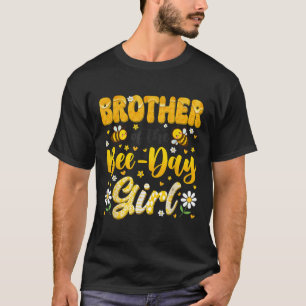 Camiseta Irmão do Dia da Abelha Menina Flor Aniversário Fam