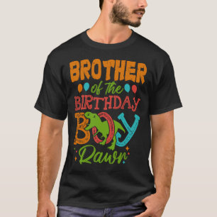 Camiseta IRMÃO Do Jovem De Aniversário Rawr Dinosaur