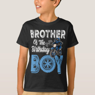 Camiseta Irmão do menino de aniversário beija moto de bicic
