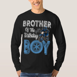 Camiseta Irmão do menino de aniversário beija moto de bicic
