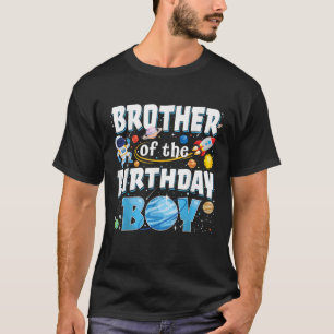Camiseta Irmão Do Menino Do Aniversário Astronauta Família 
