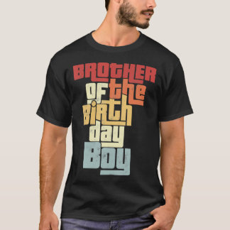 Camiseta Irmão Do Menino Do Aniversário Filho Retro Combina