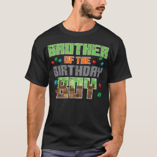 Camiseta Irmão Do Menino Do Aniversário Pixel Gamer Festa D