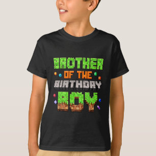 Camiseta Irmão Do Menino Do Aniversário Pixel Gaming Vídeo 
