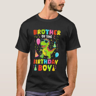 Camiseta Irmão do Menino do Aniversário T Rex RAWR Dinossau