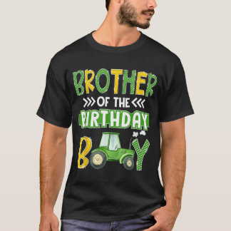 Camiseta Irmão Do Menino Do Trator De Aniversário Caminhões