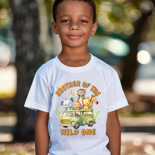Camiseta Irmão do selvagem safari animais aniversário 